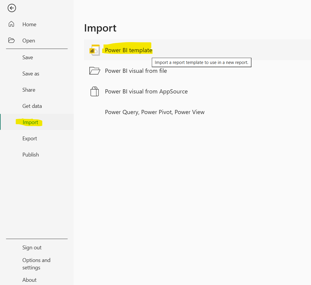 Report templates in Power BI
