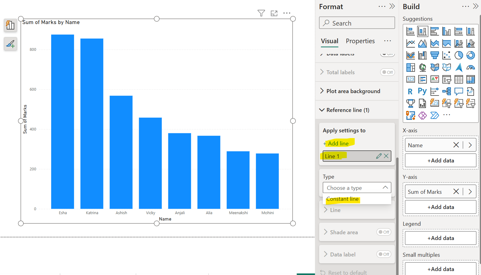 Reference Line in Power BI Desktop