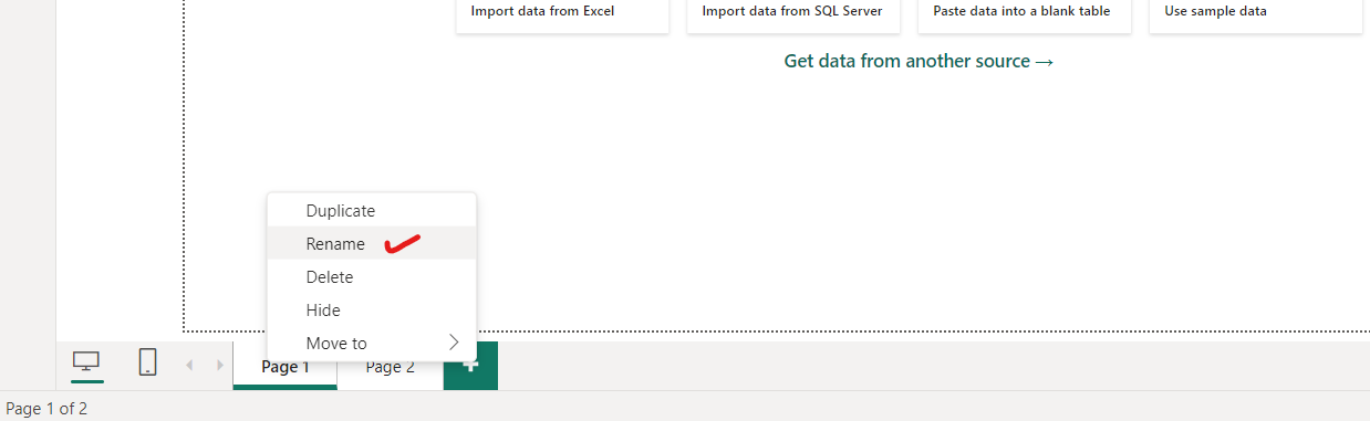 Rename Page in Power BI Desktop Rename Page in Power BI Desktop