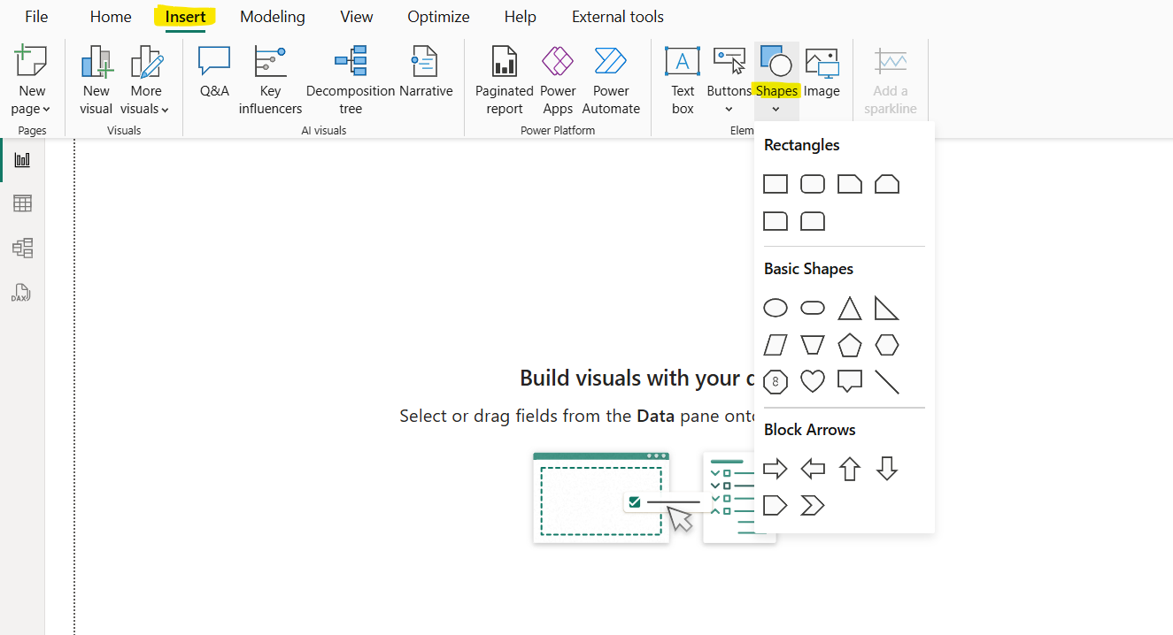 Shapes in Power BI Desktop