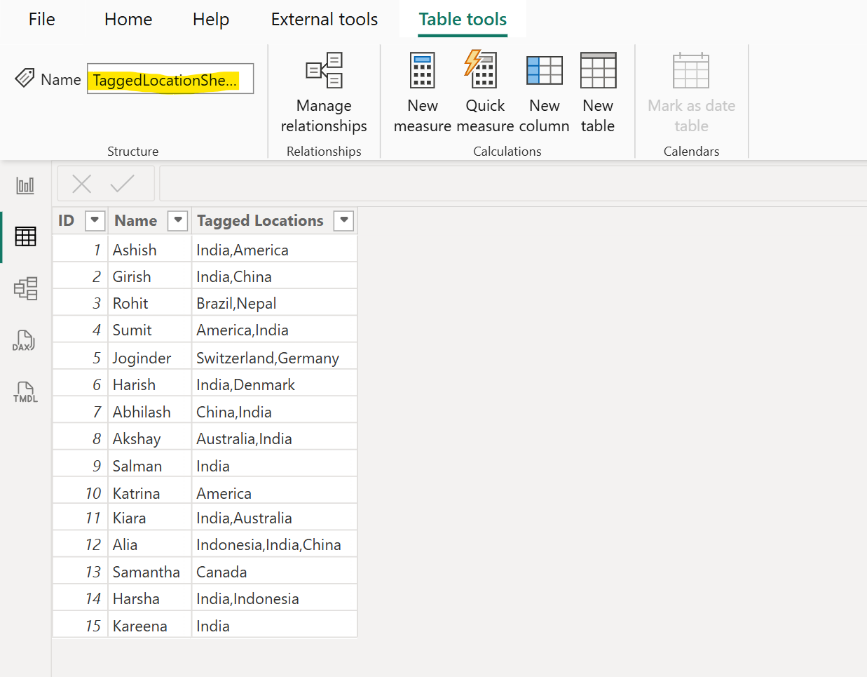 Using a Slicer to Filter Concatenated Column
