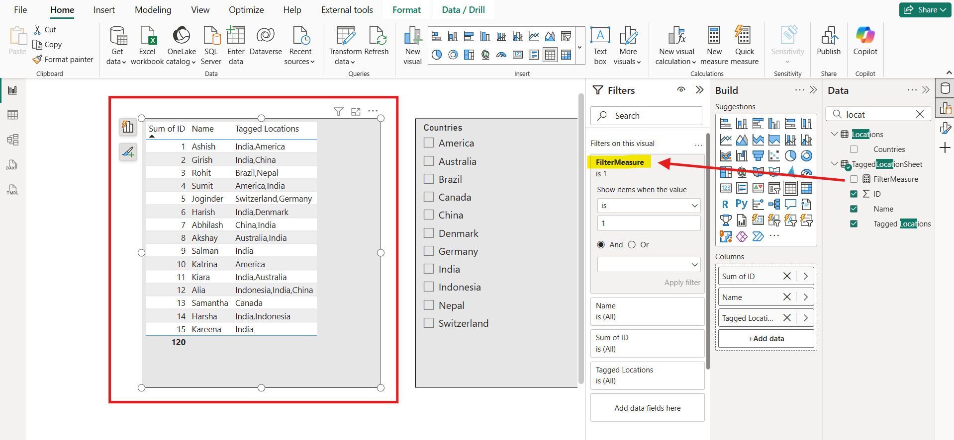 Using a Slicer to Filter Concatenated Column
