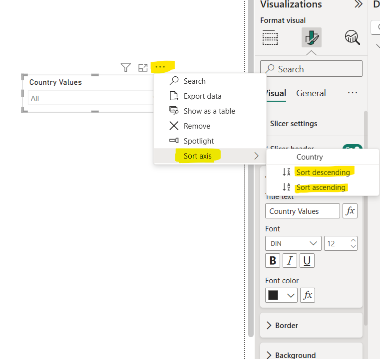 Slicer visual in Power BI