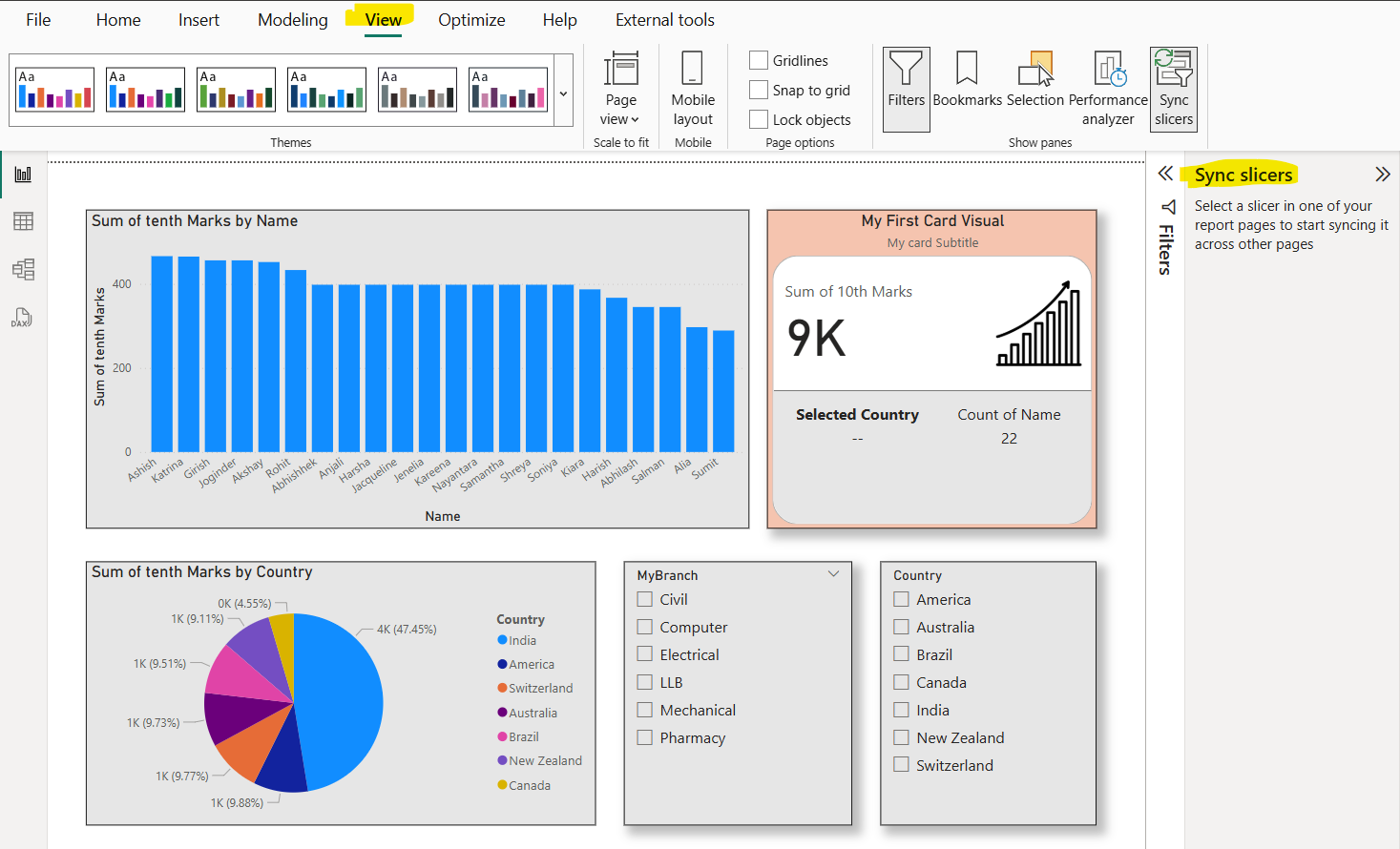 Sync slicers in Power BI