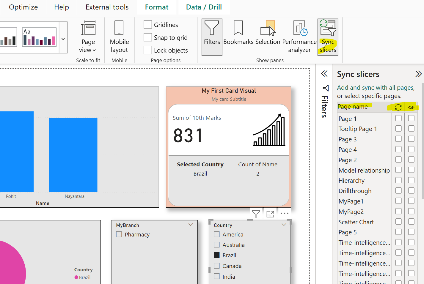 Sync slicers in Power BI