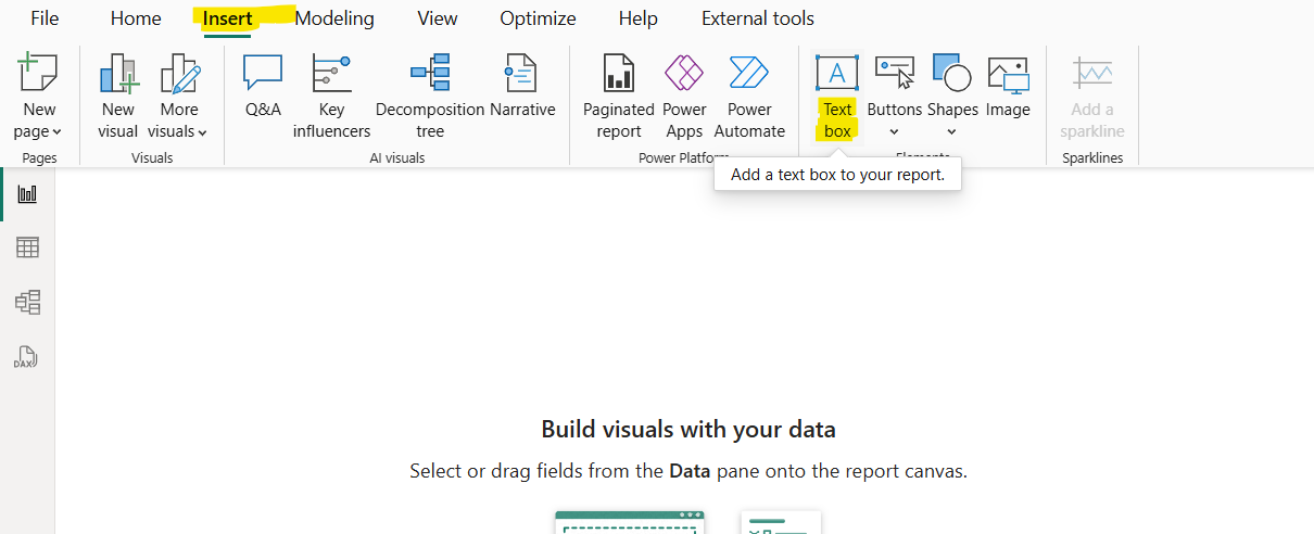 Text box in Power BI