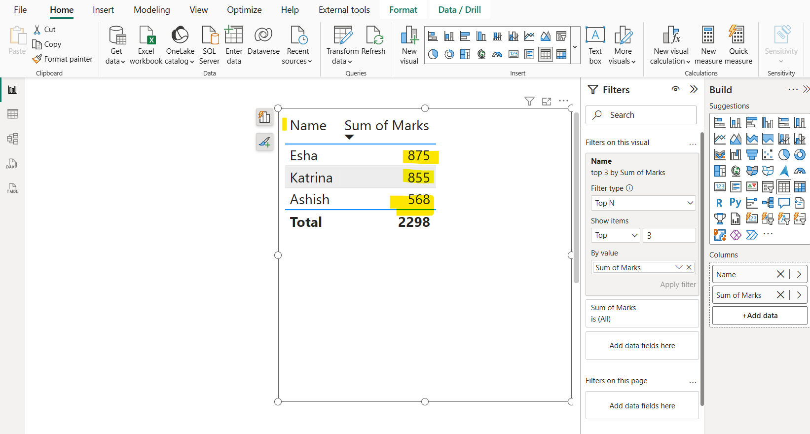 Top N Filter in Power BI