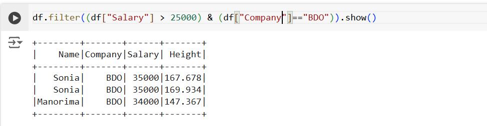 Filter Dataframe in PySpark