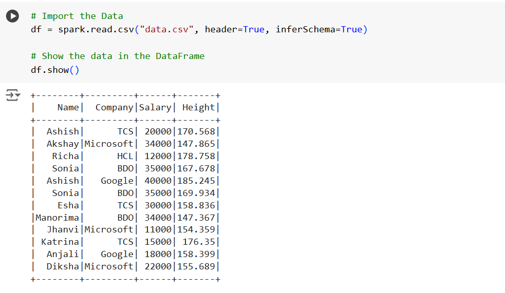 Return DataFrame Columns in PySpark
