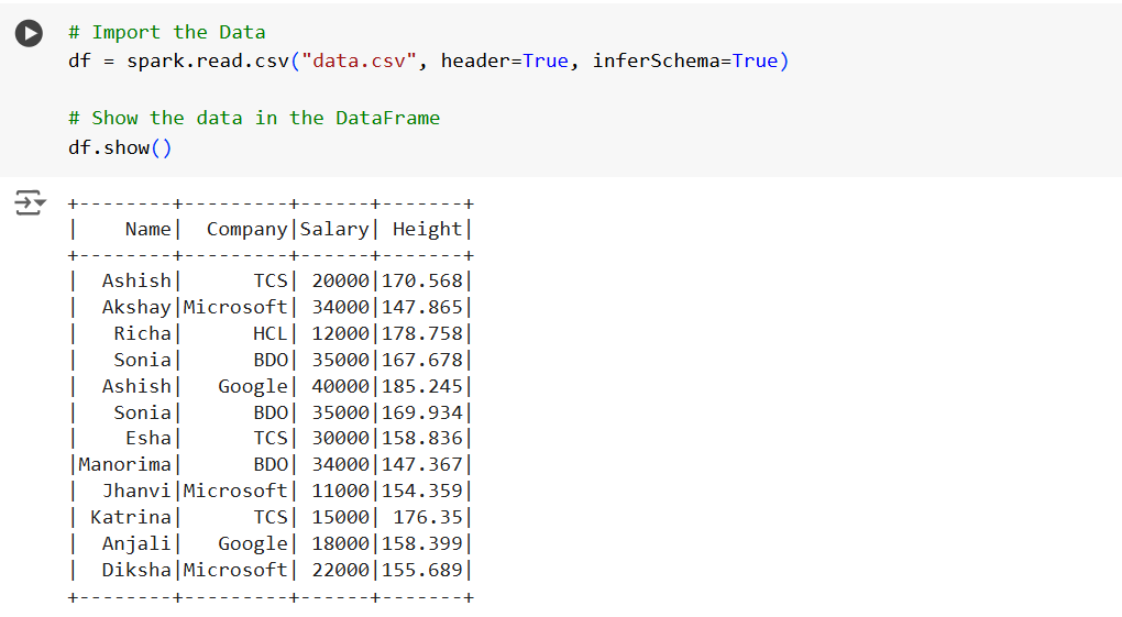 Select specific columns from dataframe in PySpark