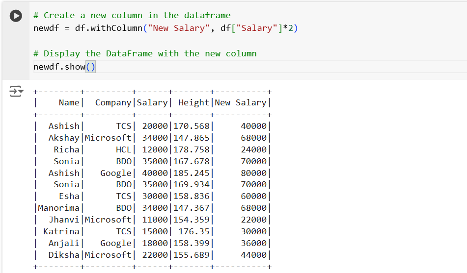 Create a new column or update an existing column in Dataframe in PySpark
