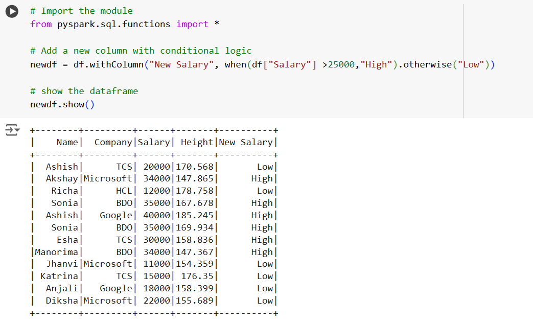 Create a new column or update an existing column in Dataframe in PySpark