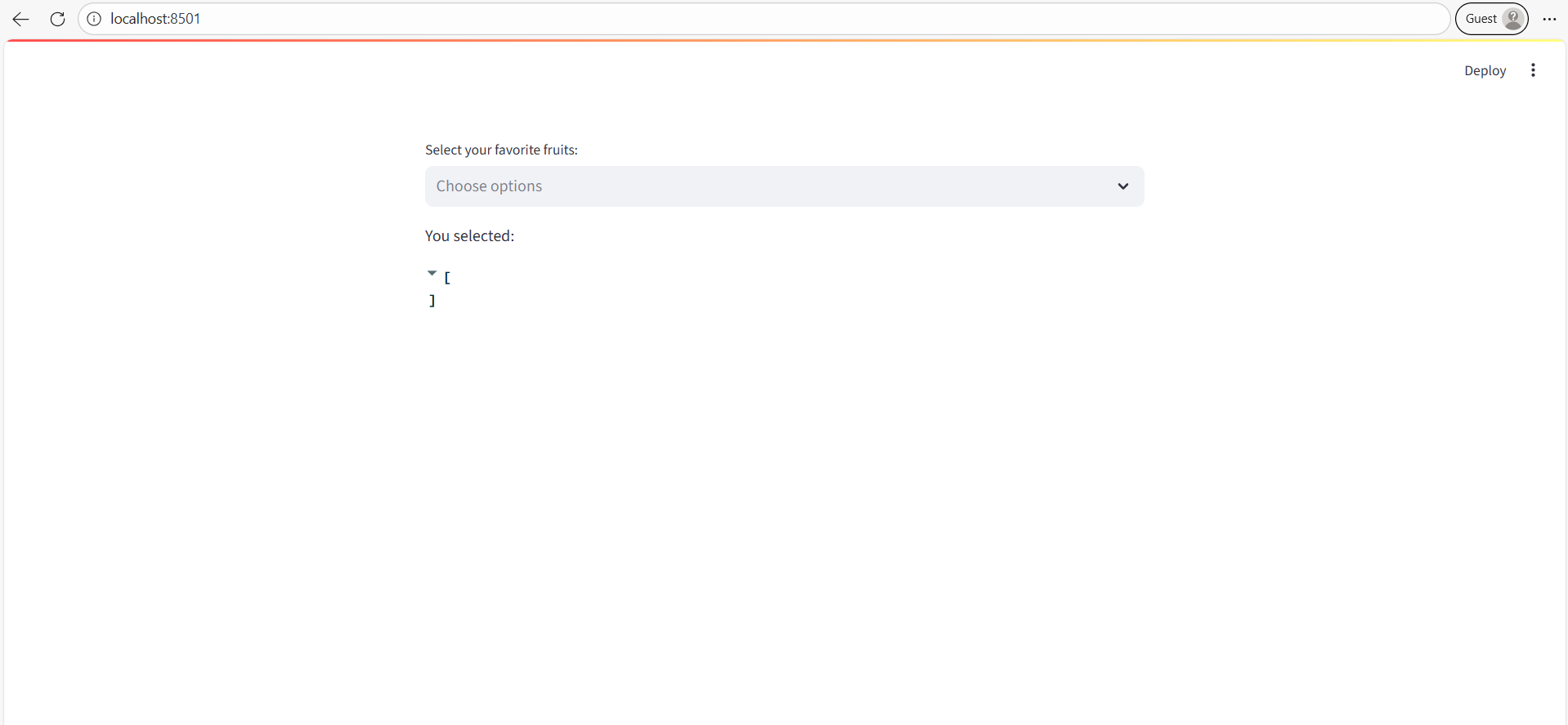 st.multiselect in Streamlit st.multiselect in Streamlit