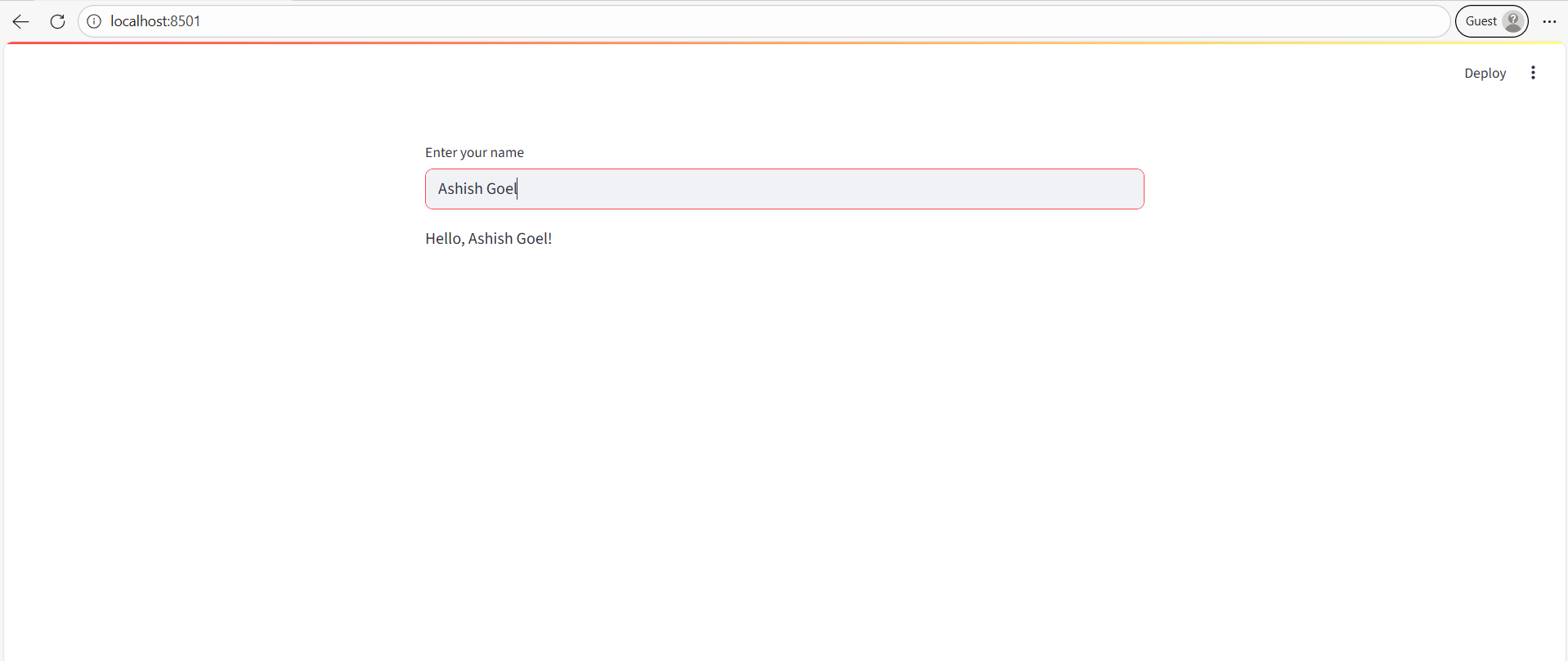 text_input widget in Streamlit